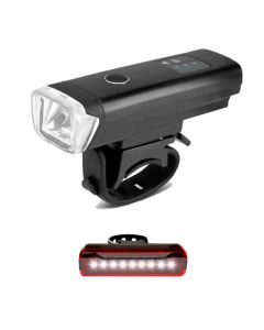 Luce per bicicletta a 3 colori da 350 lumen con corno Set di luci posteriori per bici LED intelligenti ricaricabili USB