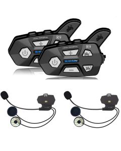 Cuffie da casco WAYXIN da 2 pezzi R9 Walkie-talkie Bluetooth e walkie-talkie Bluetooth FM 4 rider 1500M