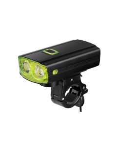 La luce per bicicletta a LED 2 * T6 può essere caricata con 5 modalità di luce anteriore per bicicletta 120DB luce anteriore per bicicletta con corno