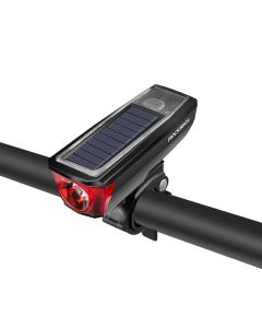 ROCKBROS IPX4 Fari per bicicletta impermeabili 2000 mAh USB Caricabatterie solare per bici leggera Campanello per bici 120 dB