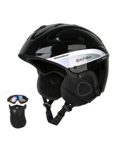 Casco da sci Xinda casco termico integrato skateboard comprensivo di occhiali antivento e panno antipolvere